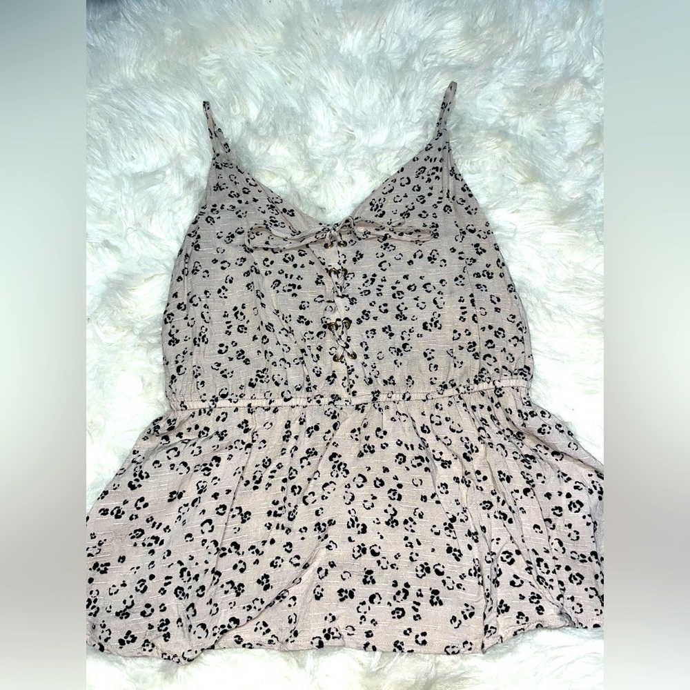 Maurices cheetah print lace up tank top